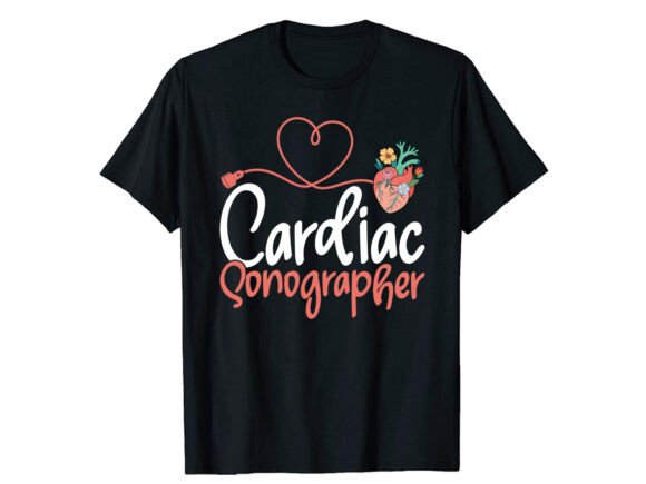 Cardiac Sonographer Career T-shirt Design for Blog and Web Use