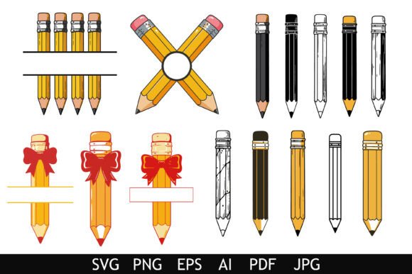 Colorful Pencil Clipart Design Set Review