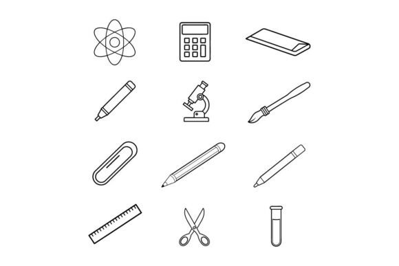 Education Icon Vector Set Review for Embroidery Projects