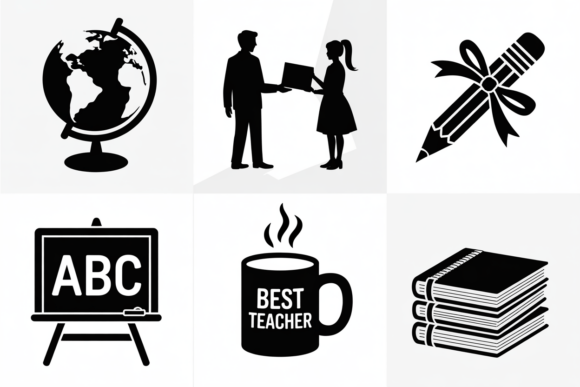 Education Icons Bundle Teacher School Graphics for Crafts