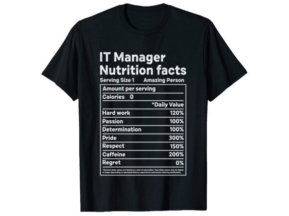 IT Manager Nutrition Career T-shirt Design Review