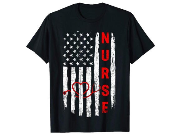 Patriotic Nurse Career T-shirt Design for Crafting