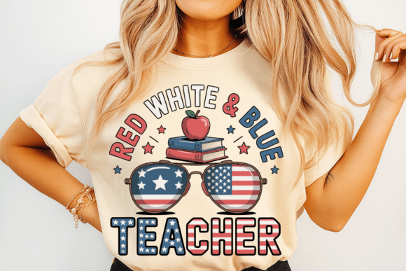Patriotic Teacher Graphic for T-Shirt Designs