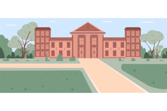 School Scene Exterior Background