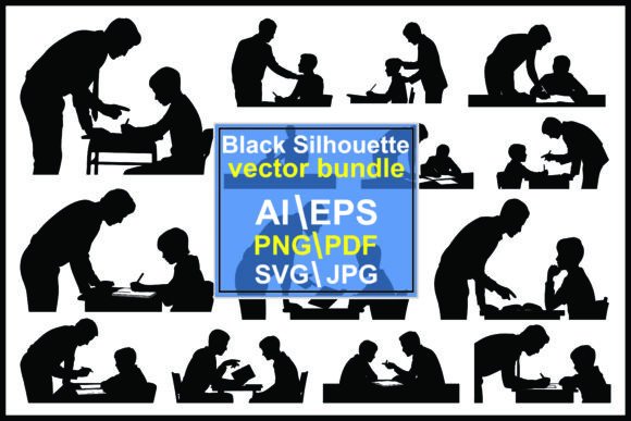 Teacher and Student Silhouettes Graphics
