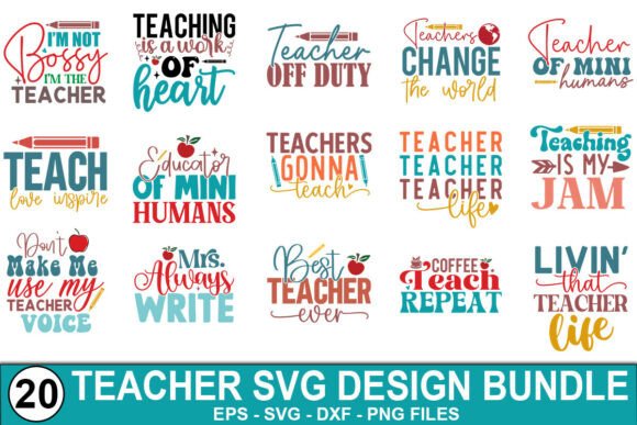 Teacher SVG Design Bundle for Crafts and Graphics